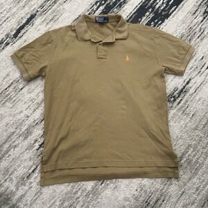 VINTAGE 90s Polo Ralph Lauren Polo Shirt‎ Size M Military Green Brown